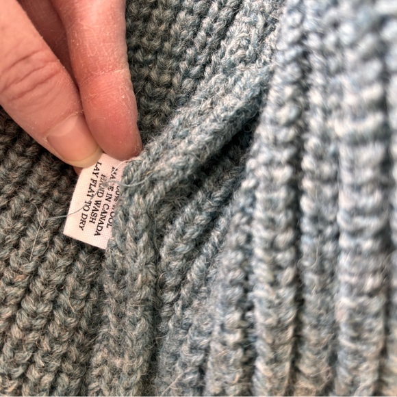 Boheme Blue gray Wool Cardigan with wooden buttons - Picture 16 of 16